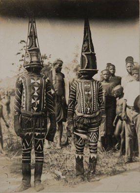 Igbo Masquerades, Nri Awka Region, Nigeria, Photograph by Northcote Thomas, early 20th Cen