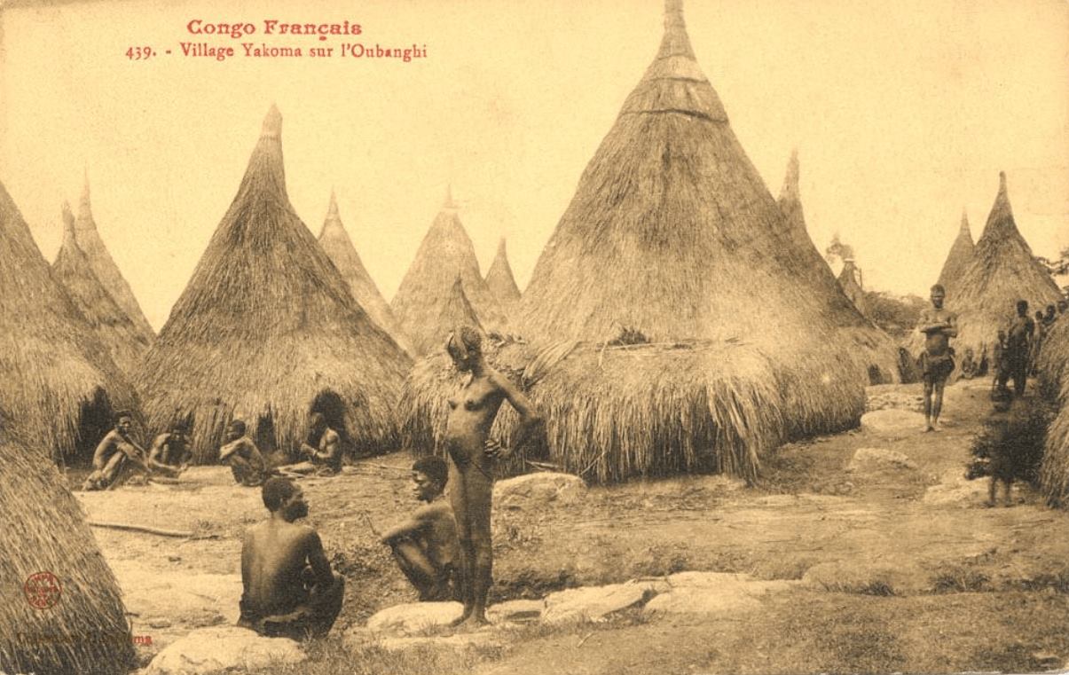 Yakoma Village, Congo at the turn of the 20th Cen. Photograph by Jean Audema.